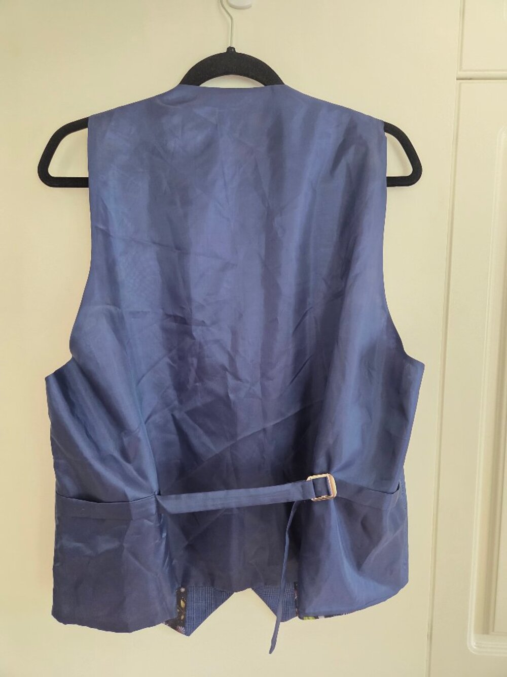 Blue Tailored Vest – Floral Lining | Classic with a Fun Twist - Picture 5 of 10